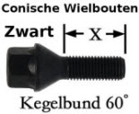 Wielbouten Zwart 28mm M14x1.25
